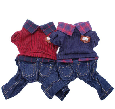 Farmer fiú kutya pulóver Jumpsuit macska kölyök kabát dzseki ing nadrág őszi/téli ruházat 3 szín 5 méret