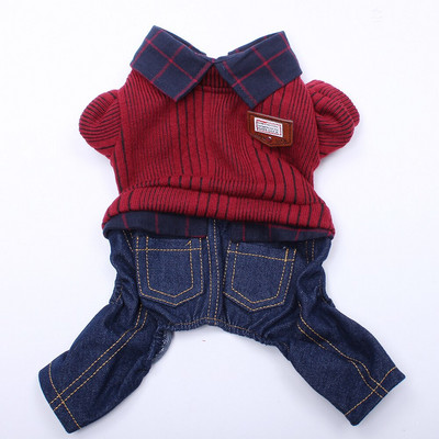Džínsový chlapec, sveter pre psa, overal, mačka, šteniatko, kabát, bunda, košeľa, nohavice, jesenné/zimné oblečenie, 3 farby, 5 veľkostí