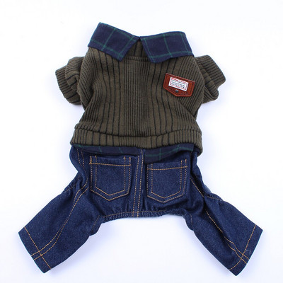 Džínsový chlapec, sveter pre psa, overal, mačka, šteniatko, kabát, bunda, košeľa, nohavice, jesenné/zimné oblečenie, 3 farby, 5 veľkostí