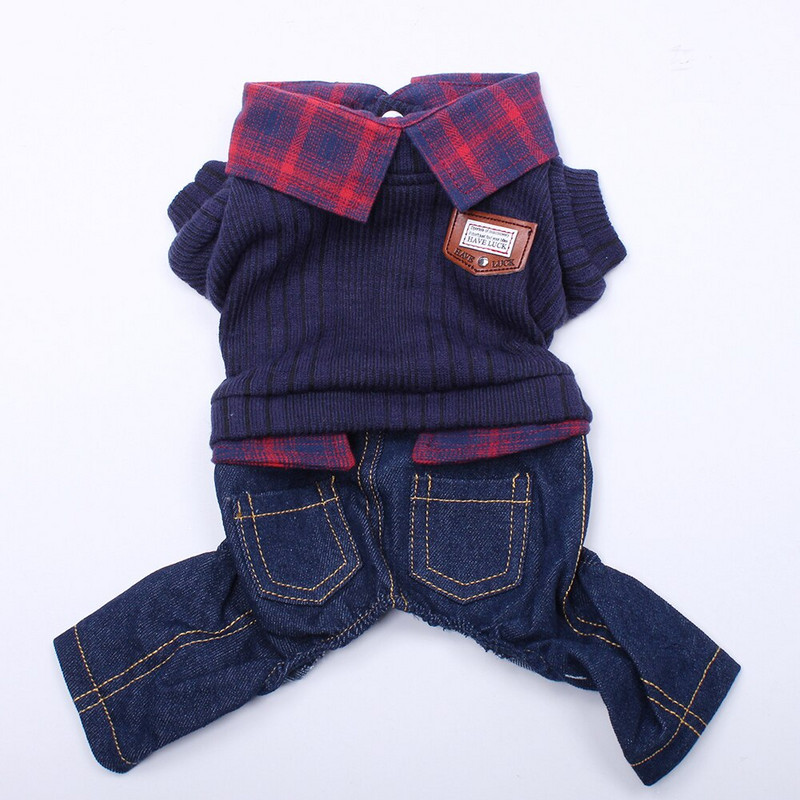 Džínsový chlapec, sveter pre psa, overal, mačka, šteniatko, kabát, bunda, košeľa, nohavice, jesenné/zimné oblečenie, 3 farby, 5 veľkostí