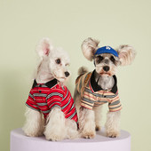 Oblečenie pre psov, červené pruhované POLO tričko, roztomilý kostým pre domáce zvieratá, tričká pre domáce zvieratá, dizajnové oblečenie pre psov, tričká pre psov, tričká pre malé psy