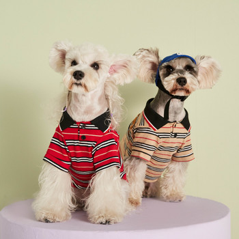 Ρούχα για σκύλους Κόκκινη λωρίδα Πουκάμισο POLO Χαριτωμένο κοστούμι για κατοικίδια Πουκάμισα για κατοικίδια Σχεδιαστικά ρούχα για σκύλους Μπλουζάκια για σκύλους Πουκάμισα σκυλιών για μικρά σκυλιά