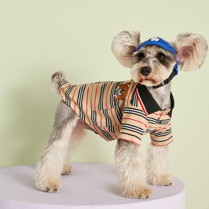 Oblečenie pre psov, červené pruhované POLO tričko, roztomilý kostým pre domáce zvieratá, tričká pre domáce zvieratá, dizajnové oblečenie pre psov, tričká pre psov, tričká pre malé psy