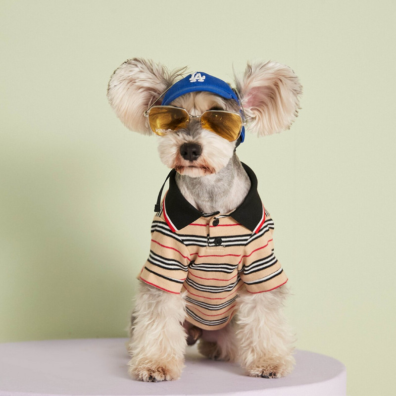 Oblečenie pre psov, červené pruhované POLO tričko, roztomilý kostým pre domáce zvieratá, tričká pre domáce zvieratá, dizajnové oblečenie pre psov, tričká pre psov, tričká pre malé psy
