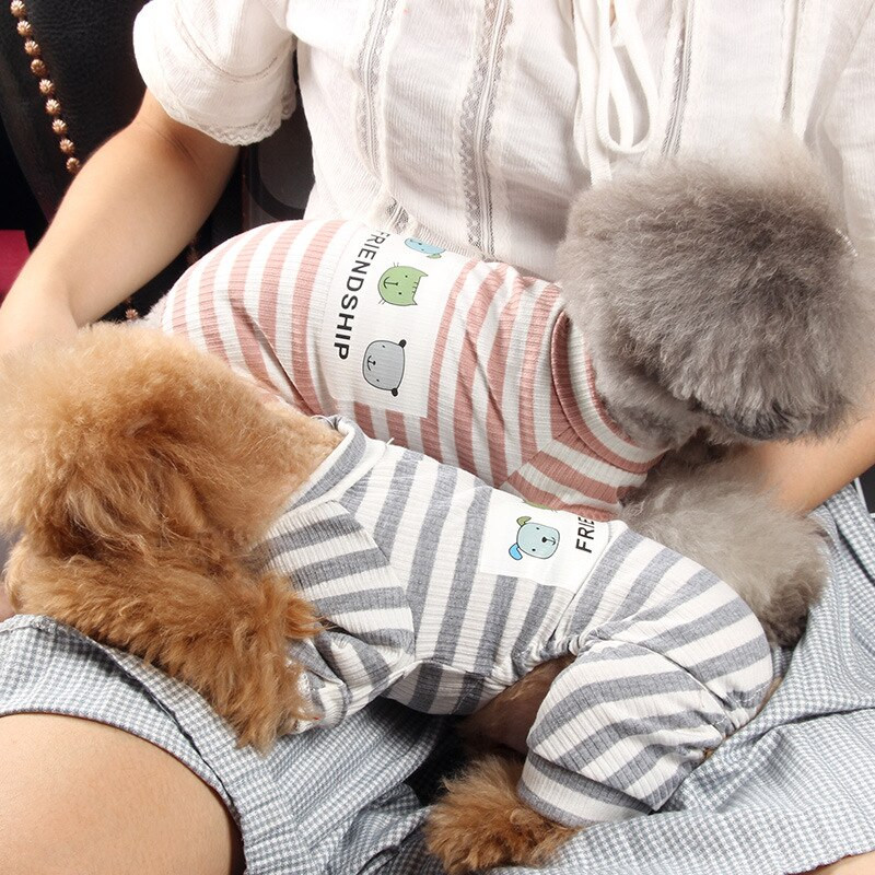 Haine pentru câini de primăvară/vară Vesminte de ședere Costum de pisică Câini Pijamale Salopetă Yorkshire Poodle Corgi Bichon Pomeranian Puppy Clothing