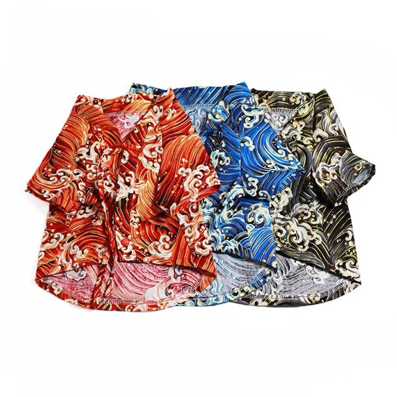 Nové japonské kimono tričko pre šteňatá, letné tričko, oblečenie pre domáce zvieratá pre malé a stredné psy, mladšie ako pinč, shiba inu, mops GZC06