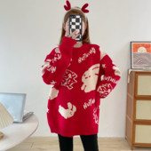 Módny dámsky široký tehotenský sveter