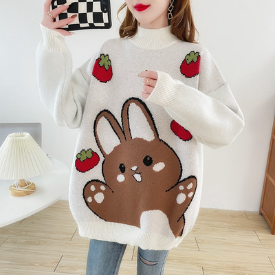 Módny dámsky široký tehotenský sveter