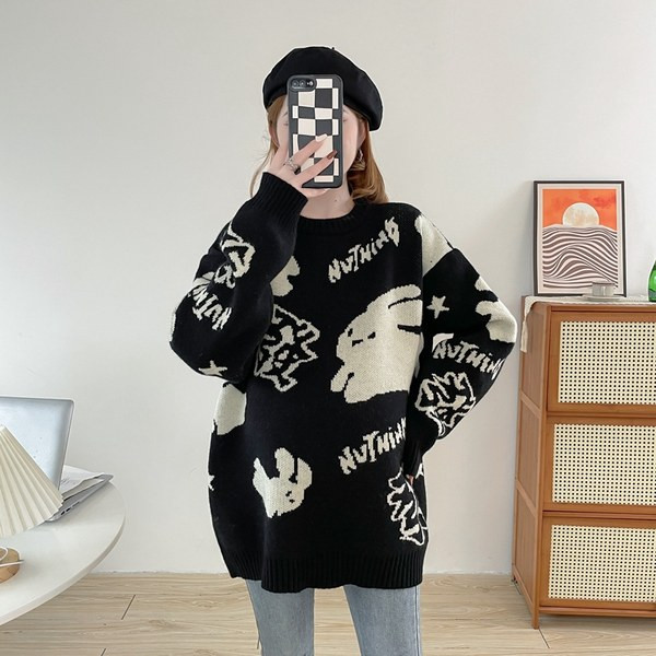 Módny dámsky široký tehotenský sveter