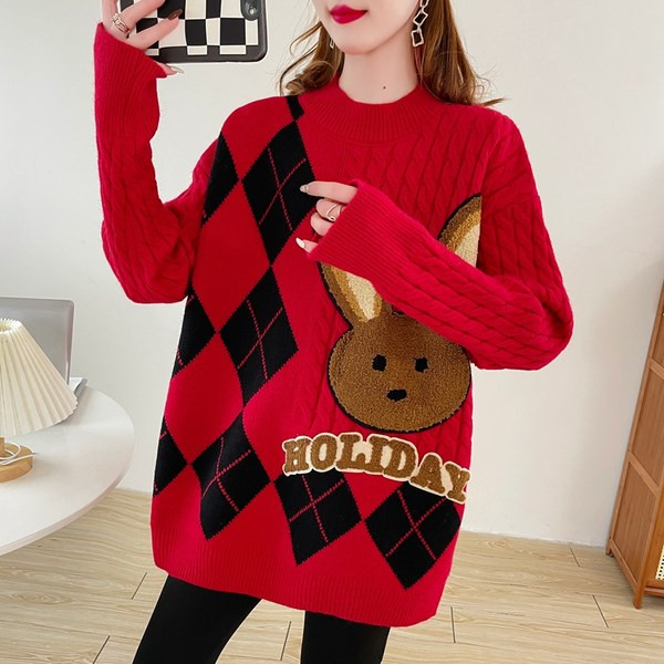 Módny dámsky široký tehotenský sveter