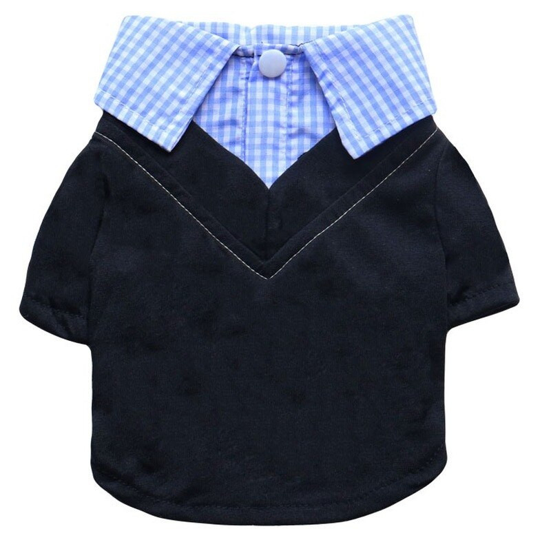 Oblečenie pre psov s kreslenými postavičkami, kockované oblečenie pre psov, košeľa, oblečenie pre domáce zvieratá, roztomilé jarné a letné sveterové potlače, falošné dvojdielne oblečenie pre psov