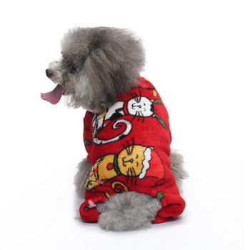 Коледни дрехи за домашни кучета Зимни топли гащеризони за кучета Пижами за малки кучета Кученце Котка Чихуахуа Облекло Аксесоари за домашни кучета