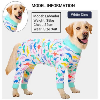Кучешка пижама за средно големи кучета Меки уютни дрехи за кучета Гащеризон Пълен покрит корем Костюм за възстановяване на домашни любимци за момичета момчета кучета Възможност за рязане