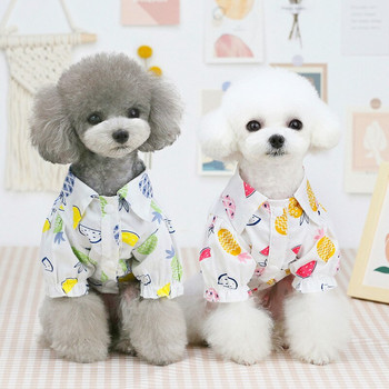 Дрехи за кучета 100% памучна блуза Домашни любимци Пролет Лято Тениска за малки кучета Котка Кученце Риза Френски булдог Йорк Хавайско облекло