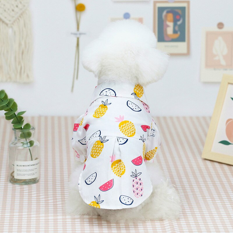 Haine pentru câini, 100% bumbac, bluză pentru animale de companie, primăvară, vară, tricou pentru câini de talie mică, pisică, cățeluș, buldog francez York, îmbrăcăminte hawaiană