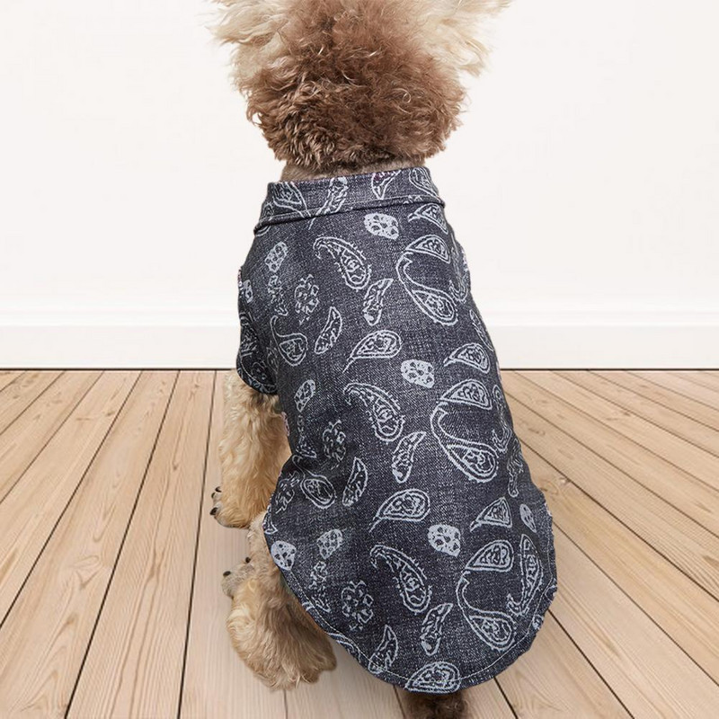 Tričko pre šteniatka, čierne, s gombíkmi, zapínaním na gombíky, nedráždivé, pre psov, v etnickom štýle, v retro štýle, s potlačou, ležérne, na dovolenku