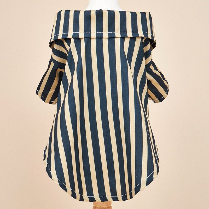 Ριγέ πουκάμισο Ρούχα σκυλιών βρετανικού στυλ Μόδα πουκάμισα Μικρά ρούχα για σκύλους Kawaii Yorkshire Breathable Thin κοστούμι Χονδρική