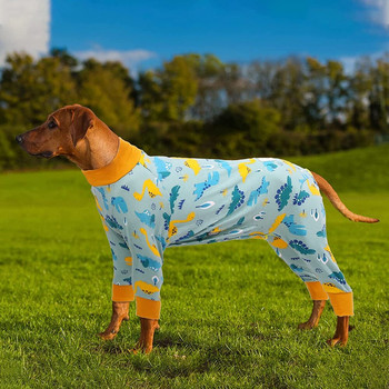 Кучешка пижама Гащеризон за средно големи кучета Pjs Дрехи Облекло Onesies Риза за кастрация на кучета Костюм против линеене Еластичен Pet Jammies