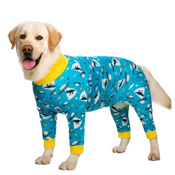 Тънки дрехи за голямо куче Всичко включено Боди с четири крака Домашна пижама Женско куче за кърмене на корема Стерилизация Дрехи за домашни любимци