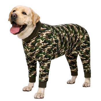 Тънки дрехи за голямо куче Всичко включено Боди с четири крака Домашна пижама Женско куче за кърмене на корема Стерилизация Дрехи за домашни любимци