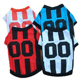 Koerte aksessuaarid Odavad Koerte Sport Jersey Jalgpall Koera riided Katten Kleding Lemmikloomatarbed T-särk kutsikatele Lemmikloomadele Teddy Poodle E