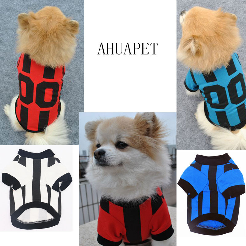 Koerte aksessuaarid Odavad Koerte Sport Jersey Jalgpall Koera riided Katten Kleding Lemmikloomatarbed T-särk kutsikatele Lemmikloomadele Teddy Poodle E
