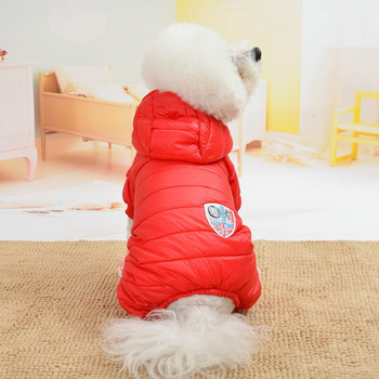 Средно малко куче Гащеризон с четири крака Зимен топъл дрехи за домашни кучета, яке, кученце, котка, външно облекло за френски булдог, чихуахуа