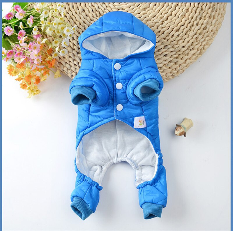 Vidutinio mažo šuns keturių kojų kombinezonas žiemai, šiltas naminiams šunims Drabužiai Striukė šuniukui katei lauko drabužiai prancūzų buldogui čihuahua