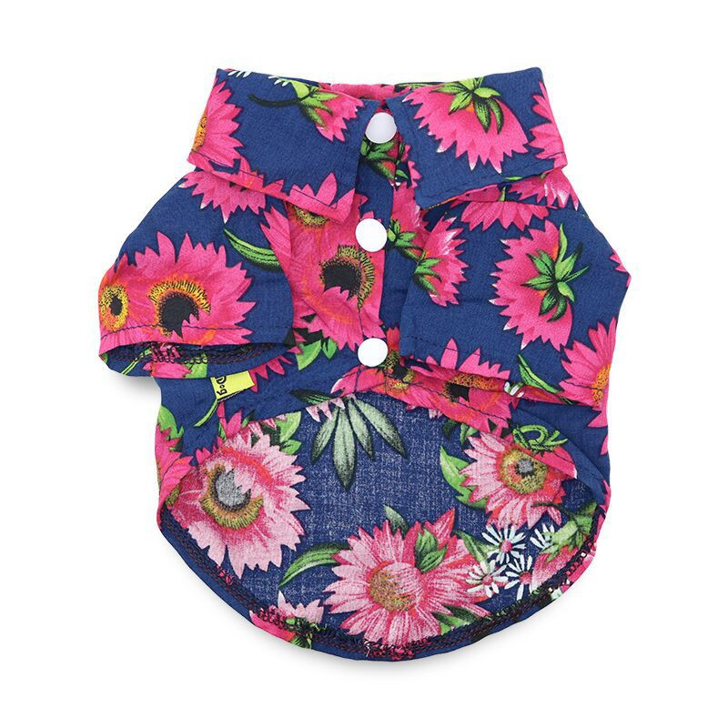 Animal de companie Cămașă Hawaii Cămașă pentru câini Haine de vară Tricouri cool pentru cățeluș cu imprimeu floral Cățeluș Hawaiian ținute de plajă pentru câini mici Pisici