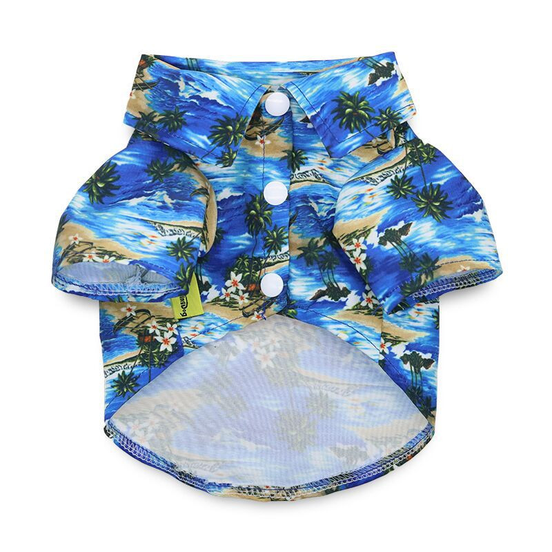 Animal de companie Cămașă Hawaii Cămașă pentru câini Haine de vară Tricouri cool pentru cățeluș cu imprimeu floral Cățeluș Hawaiian ținute de plajă pentru câini mici Pisici