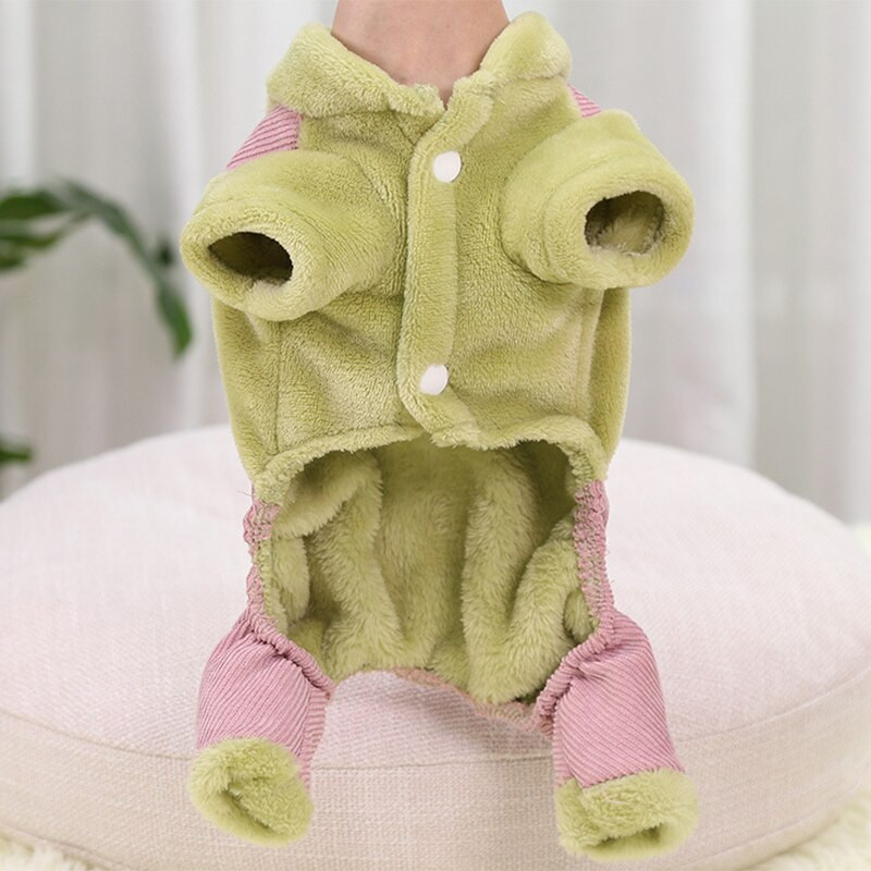 Дрехи за кучета Есен Зима Топло палто за домашни кучета за малки кучета Кученце Яке Екипировка Сладко цвете Любовни панталони Кучешки гащеризон Чихуахуа