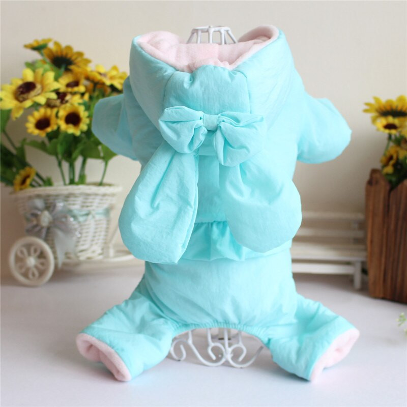 Jesenné a zimné oblečenie pre psov, luxusný dizajn, hrubé štvornohé kreslené oblečenie pre domáce zvieratá s králičími ušami, dekoračný overal pre domáce zvieratá