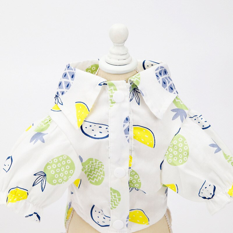 Primavara Vara Noua Pet Dog Cat Camasi subtiri Moda Luxury Catel Catel Cute Ananas Camasi