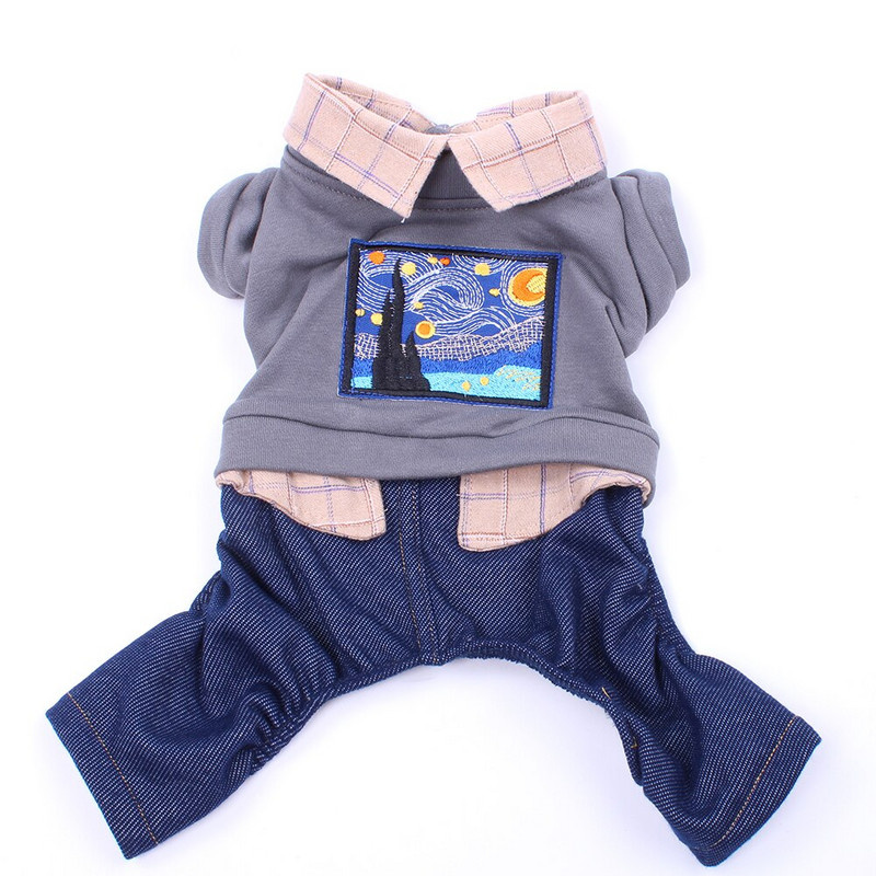 Ruuduline lemmikloomakoera kombinesoon kapuuts kassi kutsika mantel jakk Sügis-/talveriided rõivad