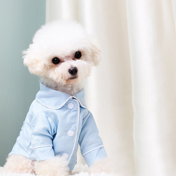 Малко куче, котка, пижама за домашни любимци Ризи с щампи на кучета, корейски стил, елегантни, удобни, дишащи, щадящи кожата пижами за кучета, консумативи за домашни любимци