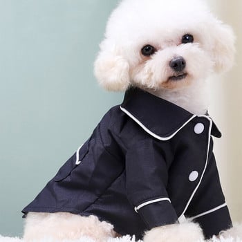 Малко куче, котка, пижама за домашни любимци Ризи с щампи на кучета, корейски стил, елегантни, удобни, дишащи, щадящи кожата пижами за кучета, консумативи за домашни любимци