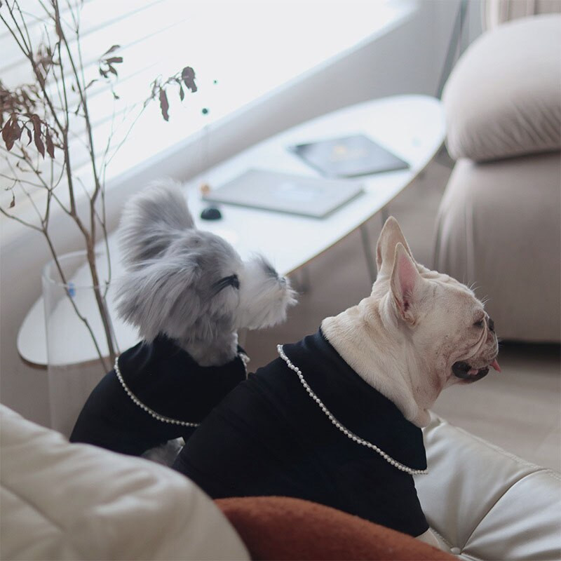 Koerariided Sügis- ja Talvine soojad Prantsuse buldogi šnautseri koerte särk Lady Retro Pearl Velvet koeratopp väikestele ja keskmistele koertele