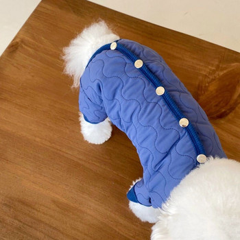 Зимни гащеризони за домашни кучета Памучни топли дрехи за кучета Едноцветни луксозни за малки и средни кучета Дрехи Палта йорки Ropa Perro