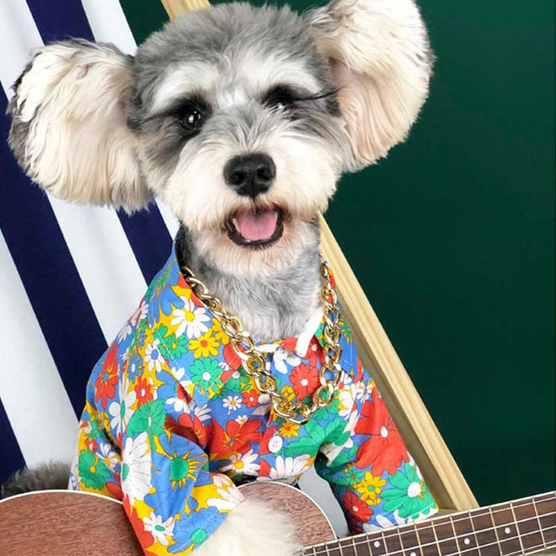 GULULU Koerariided Värvilised lillelised koerasärk väikestele ja keskmistele koertele Suvised õhukesed lemmikloomakoerte särgid Prantsuse buldog Chihuahua 2022