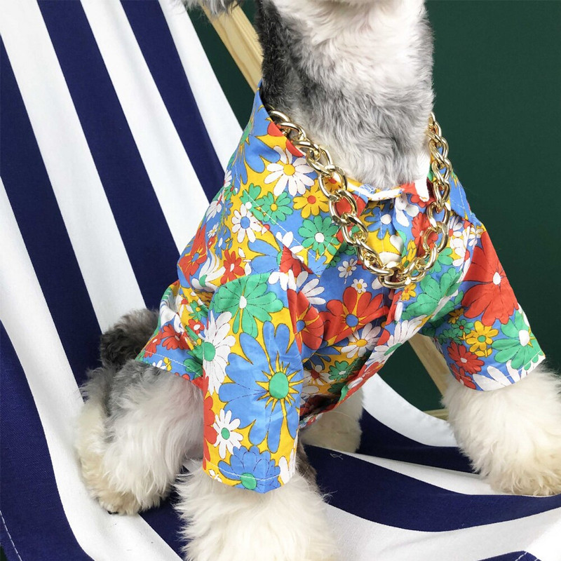 GULULU Koerariided Värvilised lillelised koerasärk väikestele ja keskmistele koertele Suvised õhukesed lemmikloomakoerte särgid Prantsuse buldog Chihuahua 2022