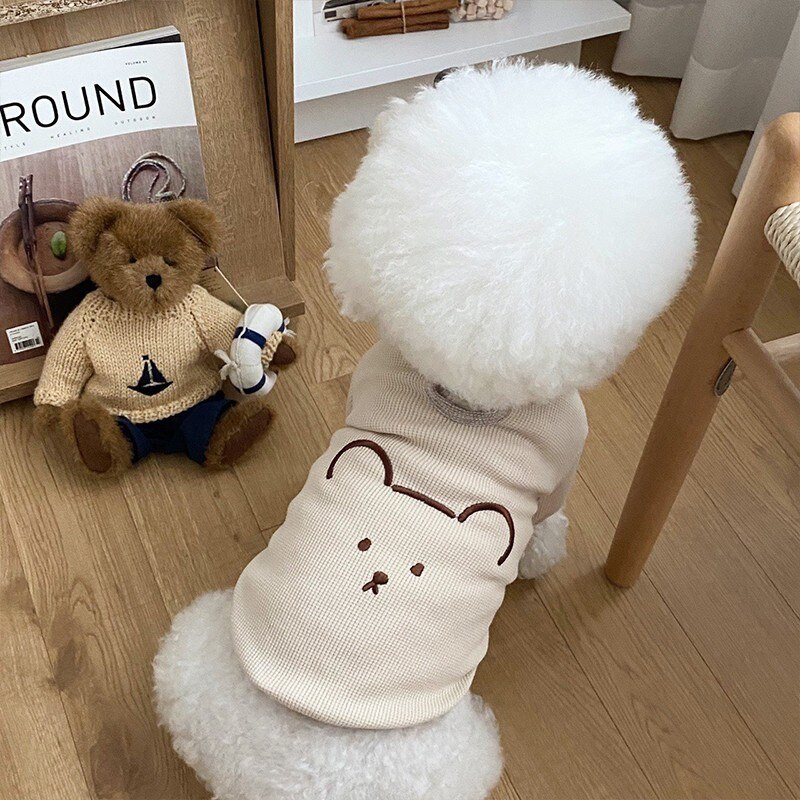 Letné oblečenie pre šteniatka 2022, tričko s potlačou, šaty pre psov a mačky, sukňa, yorkšírsky teriér, medvedík, vesta, Pomeranian, malé až stredné domáce zvieratá