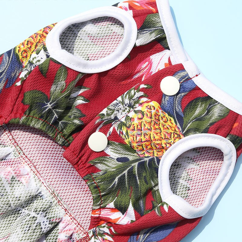 Hawaii stiilis vööri koerte seelik väikestele keskmistele koertele pehmed hingavad riided lemmiklooma kassi vest Chihuahua Yorkiesi varustus lemmikloomatarbed