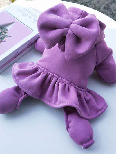 Oblečenie pre domáce zvieratá, jeseň/zima, stredne veľké a malé psy, overal, módna princeznovská, šaty, šteňa, teplá mikina s kapucňou, roztomilá mašľa, sladký kabát, čivava