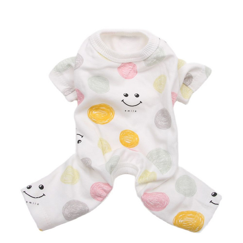 Câini și pisici Salopete Pijamale Design imprimeu desene animate Trening moale Animale de companie Pantaloni cățeluși Tricou 5 mărimi 4 culori