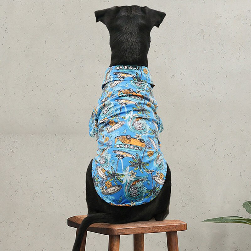 Naminių gyvūnėlių marškiniai marginti drabužiai šunų kačių marškiniai Havajų marškinėliai Ploni laisvalaikio unikalūs, kvėpuojantys, patogūs vasariniai drabužiai augintiniams