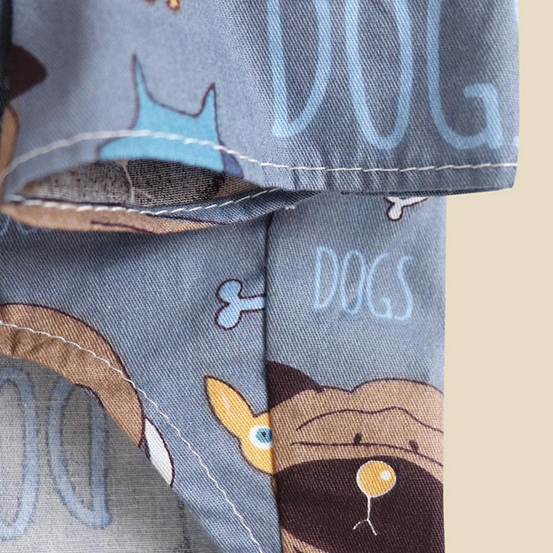 Šuns marškinėliai katė Palaidinė Animacinių filmų spauda Kvėpuojanti mėlyna apykaklė šuns kostiumo marškinėliai katėms aprangai