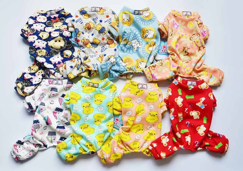 Armsad trükitud lemmikloomariided Väikeste koerte kampsunid Chihuahua pidžaama lemmikloomade kapuutsiga mantel koertele kassidele ülipehme soe kutsika koera kostüüm