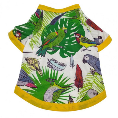Módne tričko pre domáce zvieratá, pohodlné látkové oblečenie pre domáce zvieratá, priedušné oblečenie s potlačou rastlín
