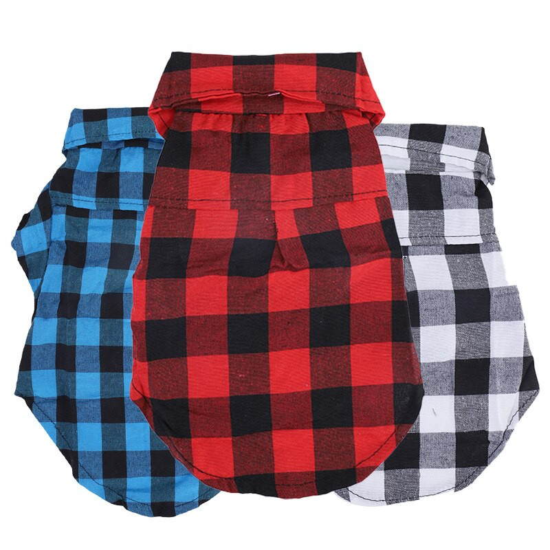 Tričká s motýlikom pre psov, klasické kockované tenké priedušné letné oblečenie pre psov pre malé a veľké psy, šteniatka, mačky, vesta, čivavy a yorkshirské teriéry