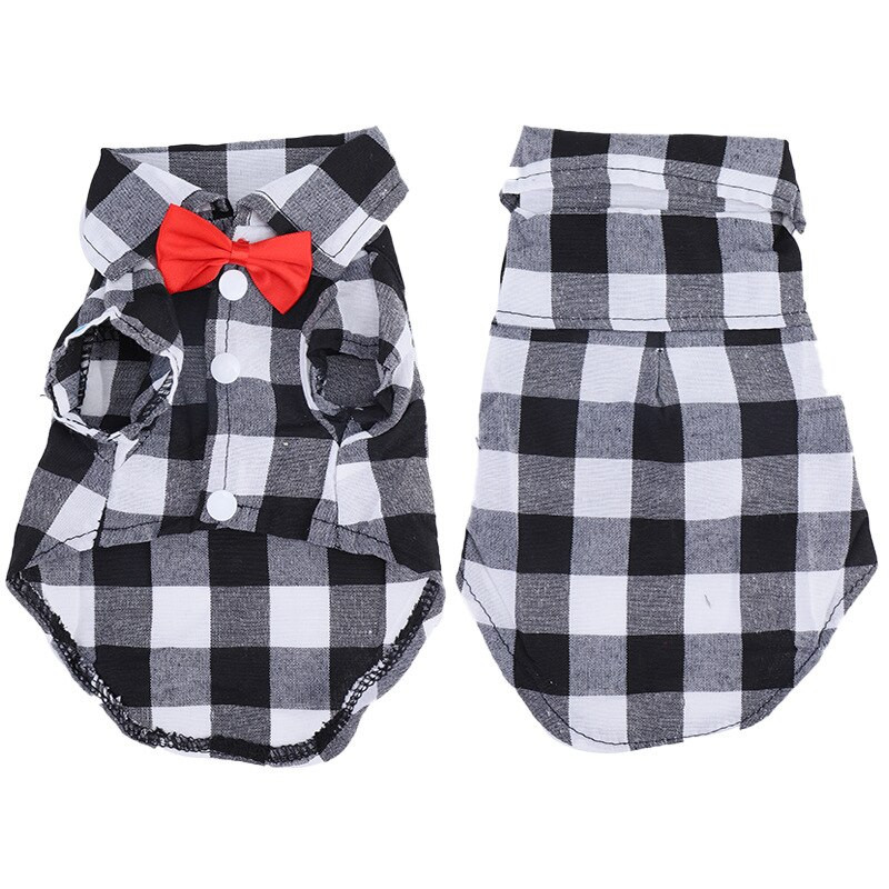 Tričká s motýlikom pre psov, klasické kockované tenké priedušné letné oblečenie pre psov pre malé a veľké psy, šteniatka, mačky, vesta, čivavy a yorkshirské teriéry